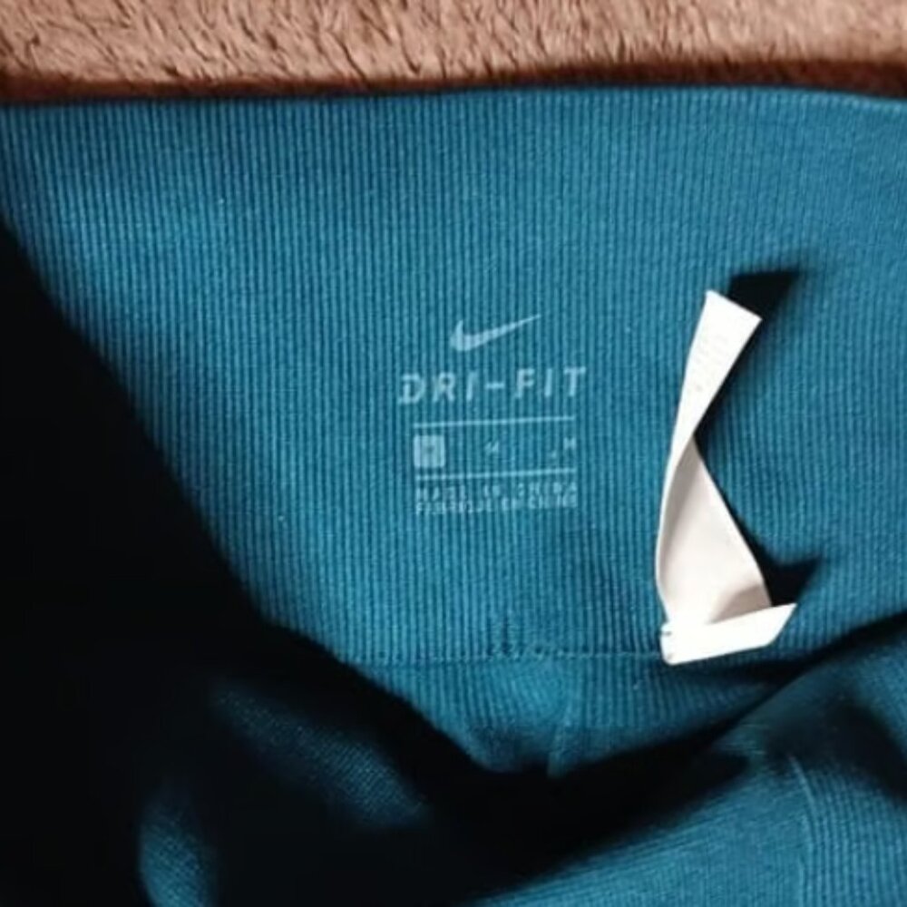 Nike Dri-Fit womens size M Power Studio Seamless Training Leggings teal